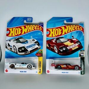 Hot Wheels Mazda Lot of 2x - Mazda 787B White & Red 4/10 2021 & 2025 New 28/250